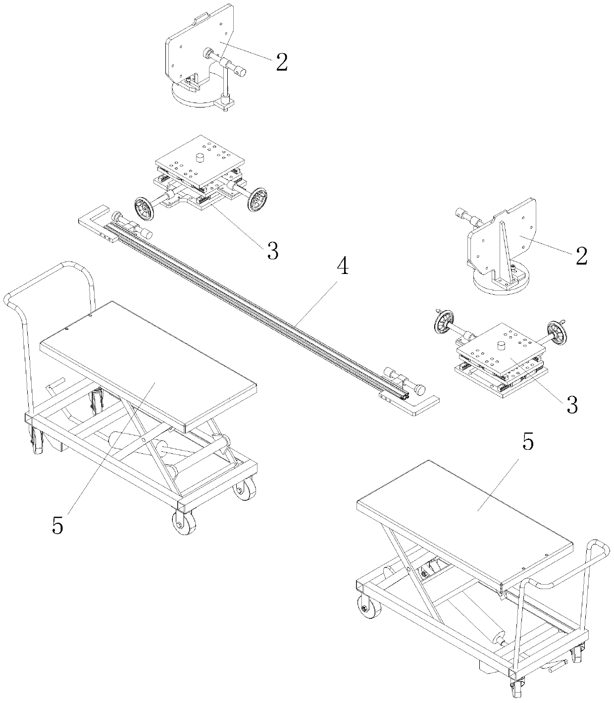 Symmetric positioning device for traction rod seat of subway car