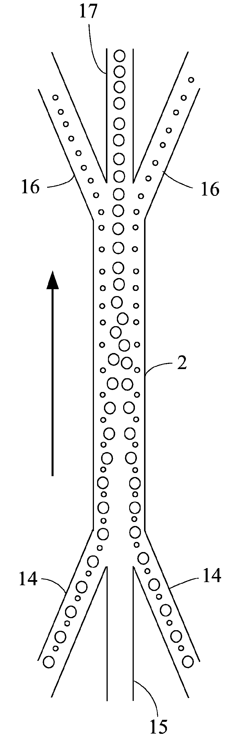 Method and device for separating particles