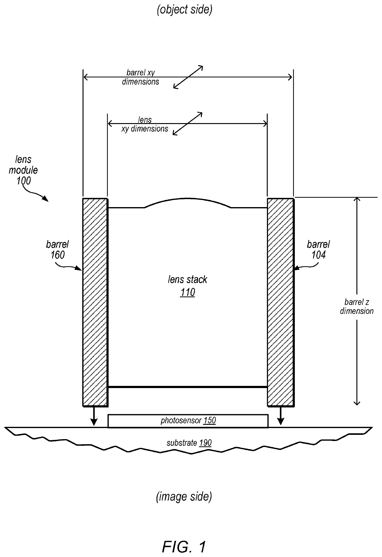 Light-absorbing flange lenses