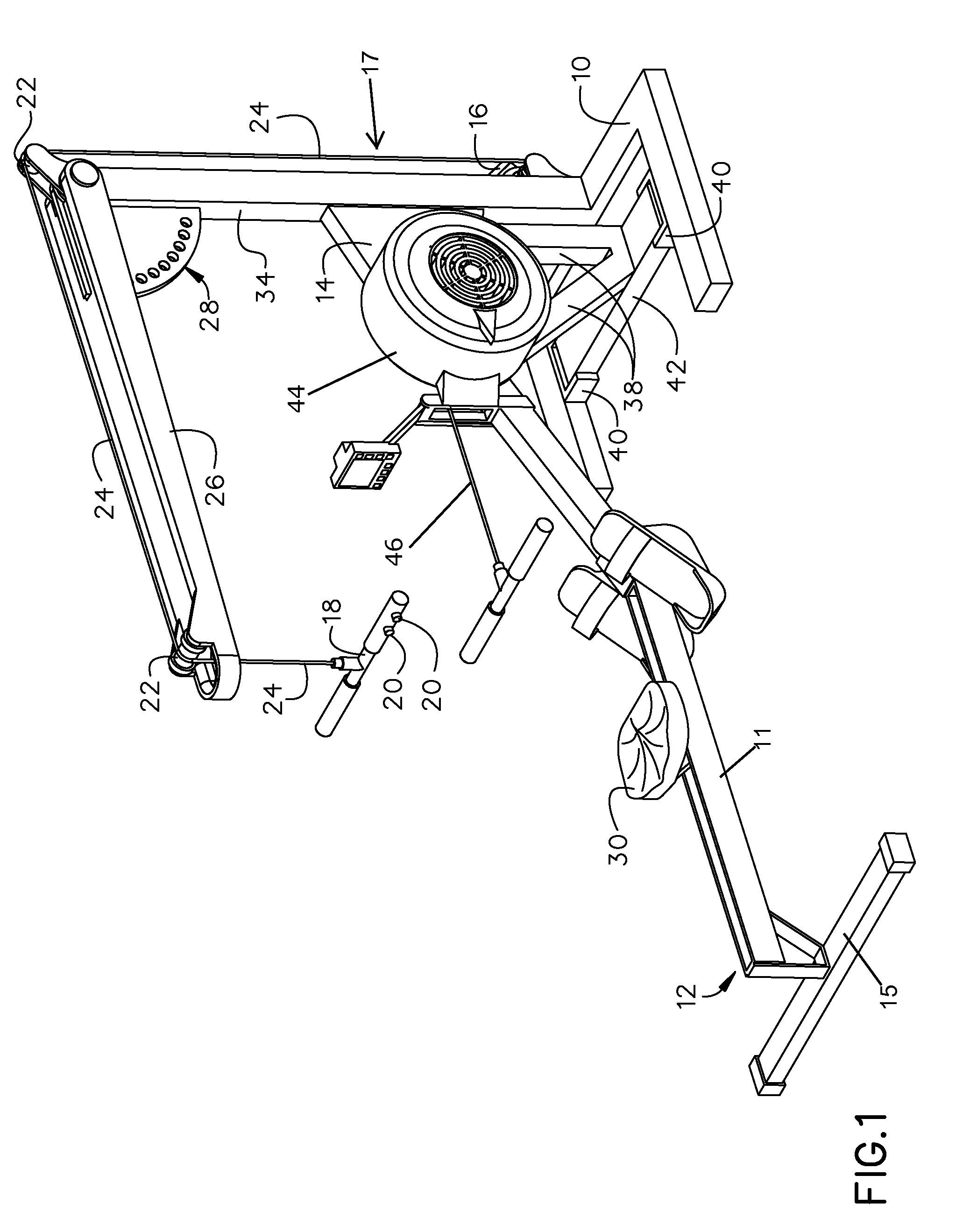 Rowing machine suspension device