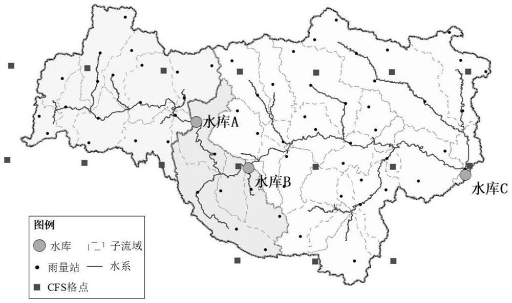 Monthly runoff prediction method for drainage basin cascade reservoir system