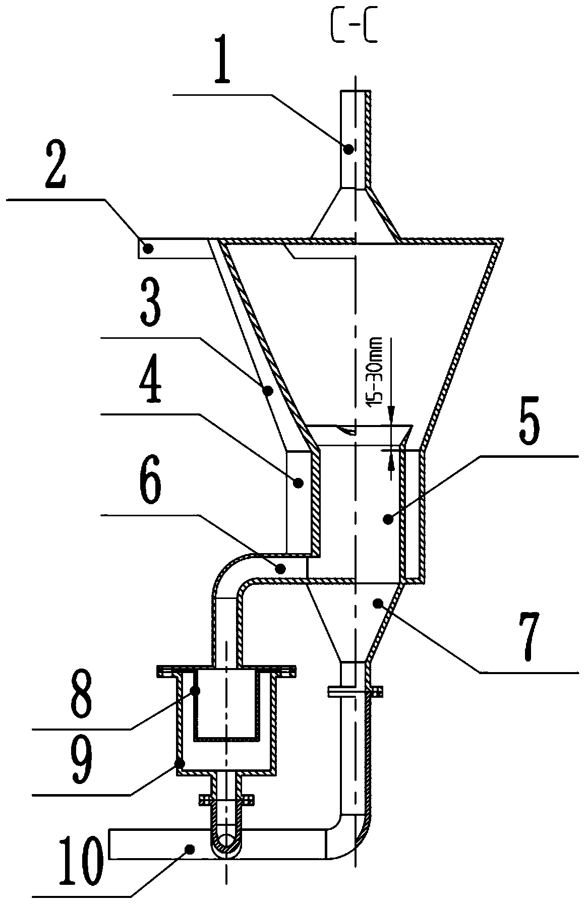 Split-flow filtration type gas-liquid-solid three-phase cyclone separation apparatus