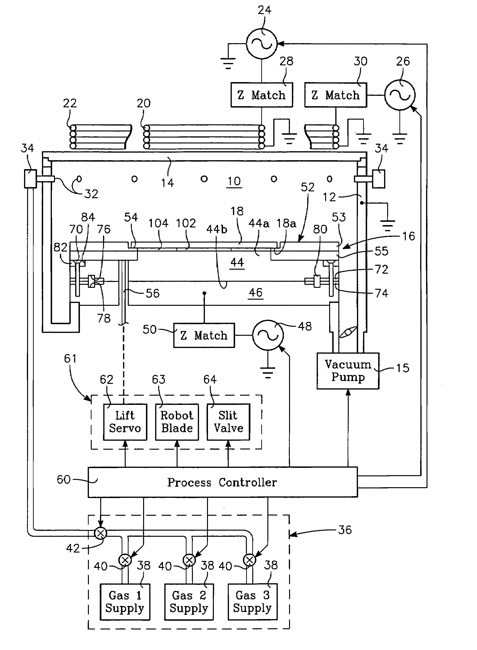 Mask etch plasma reactor with variable process gas distribution