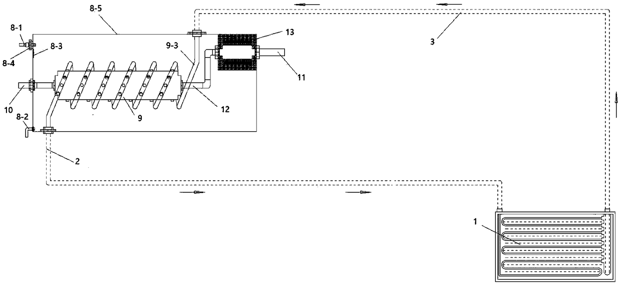 Indoor heating system of heat accumulation water tank coupling submersible heat absorber