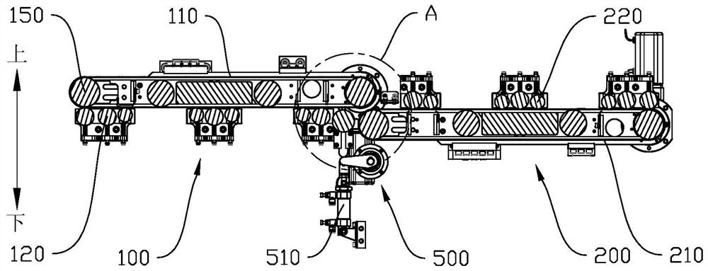 PCB substrate conveying device with leveling function and grinding machine