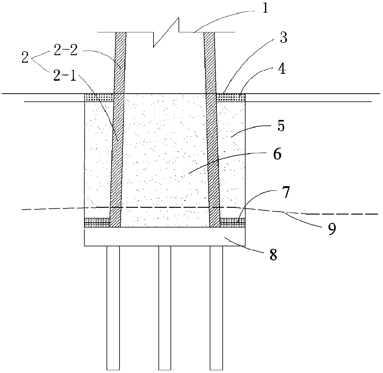 Foamed lightweight concrete backfilling bridge pier structure