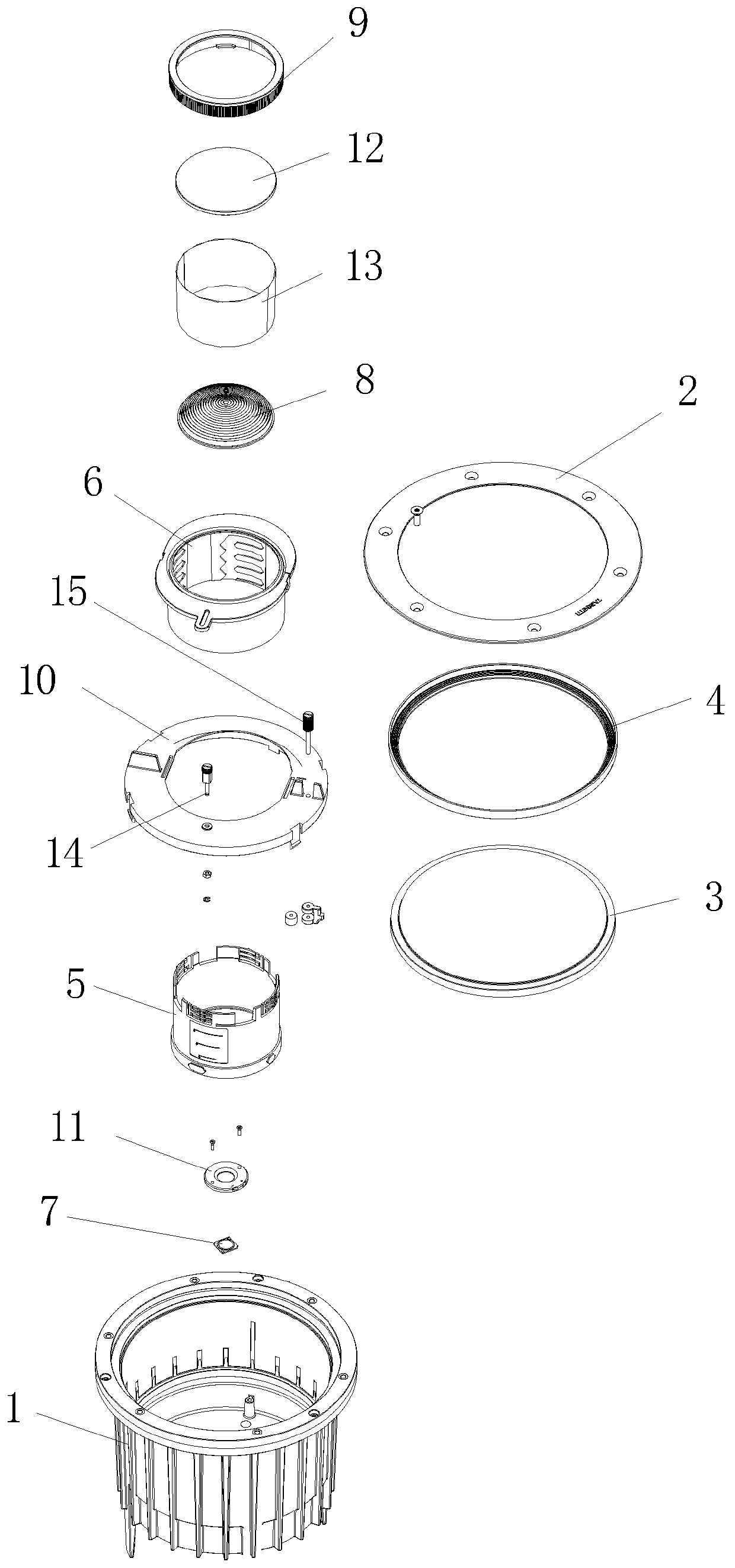 Underground lamp with adjustable beam angle