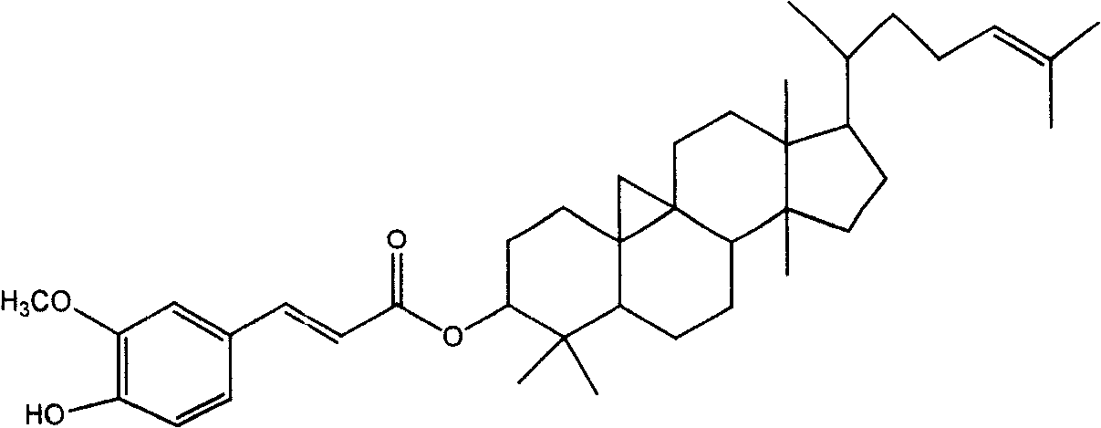 Preparation of compound of cycloartenyl ferulate and purification process thereof