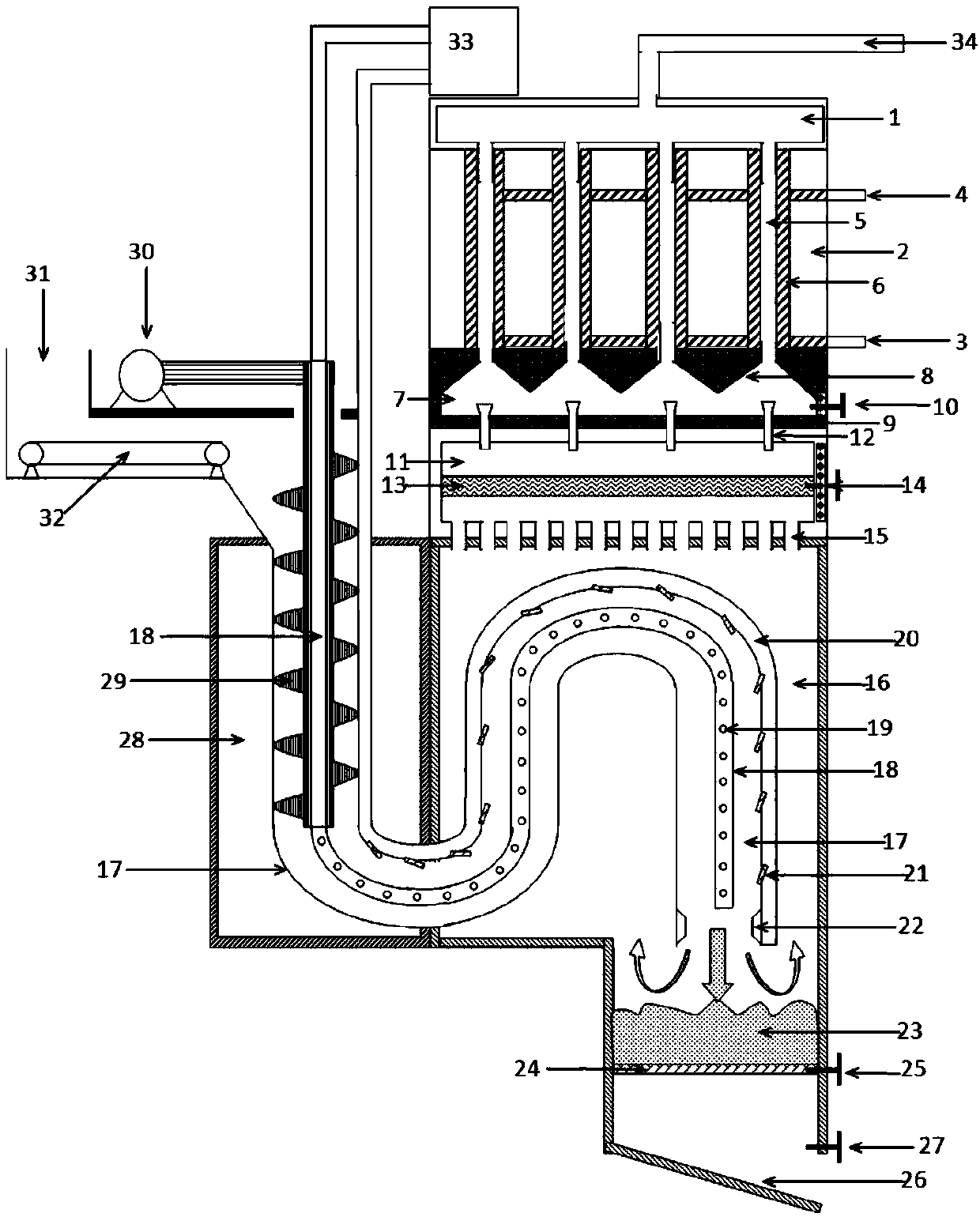 Normal-pressure fixed bed biomass gasification furnace and biomass normal-pressure gasification method