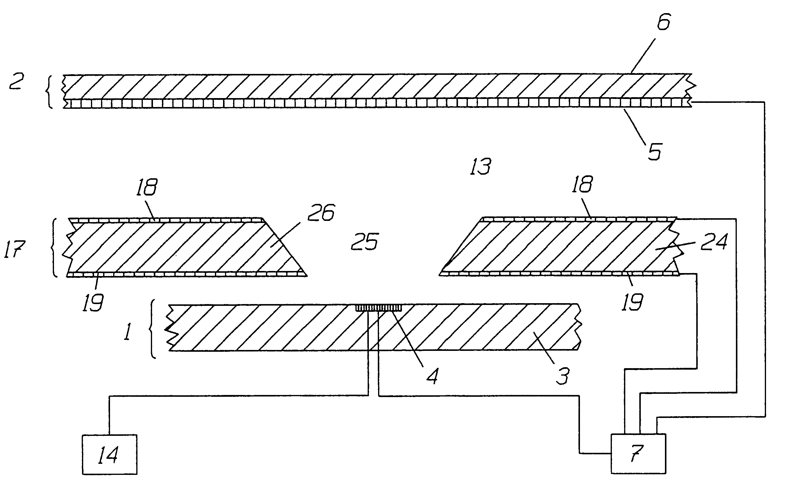 Radiation detector, an apparatus for use in radiography and a method for detecting ionizing radiation