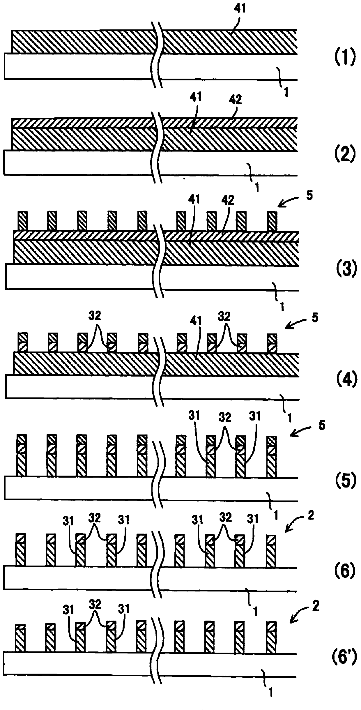 Grid polarizing element and manufacturing method of grid polarizing element