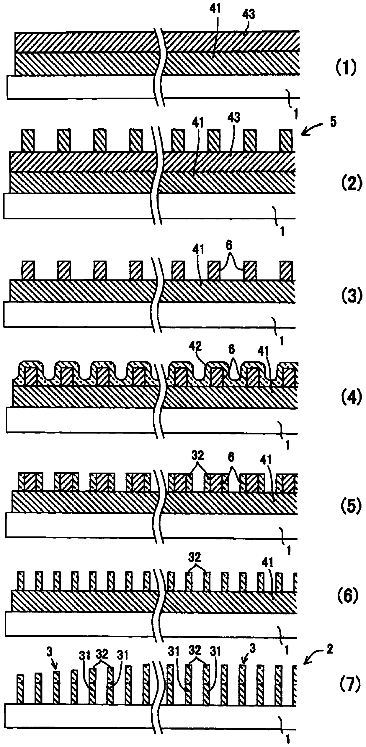 Grid polarizing element and manufacturing method of grid polarizing element