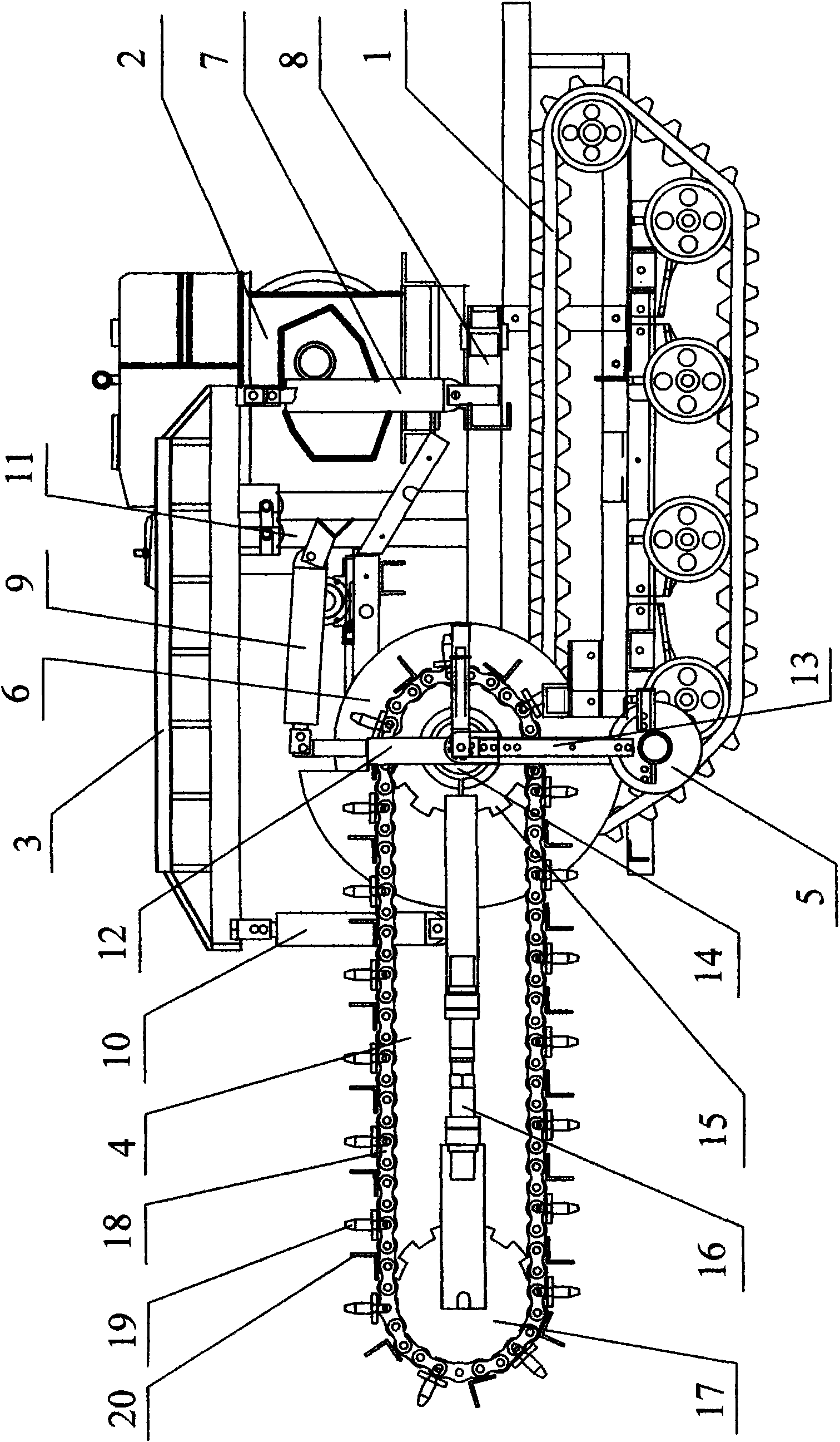 Small-sized chain trencher