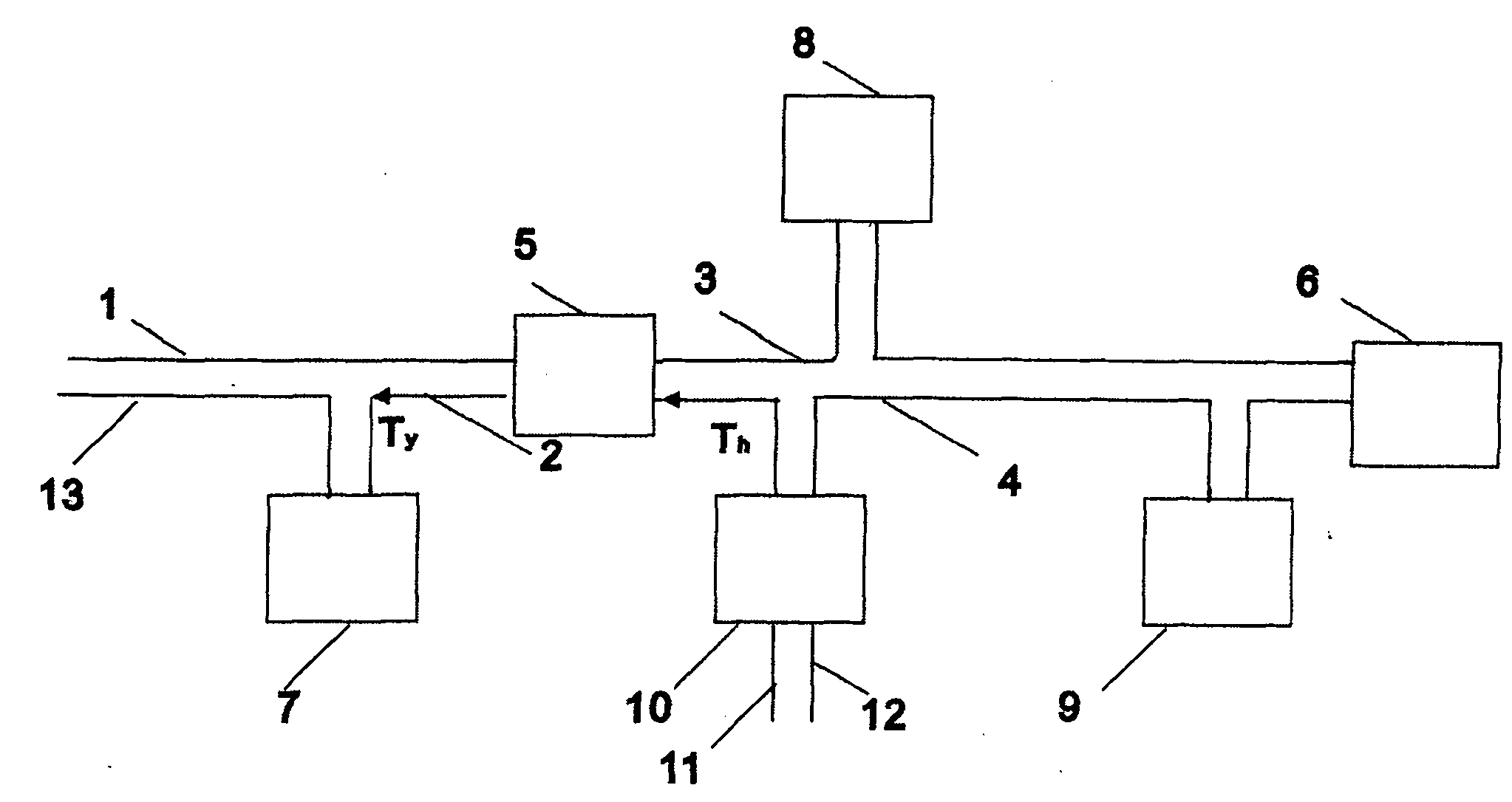 Central heating system utilizing condensing and cooling heat in form of gradient