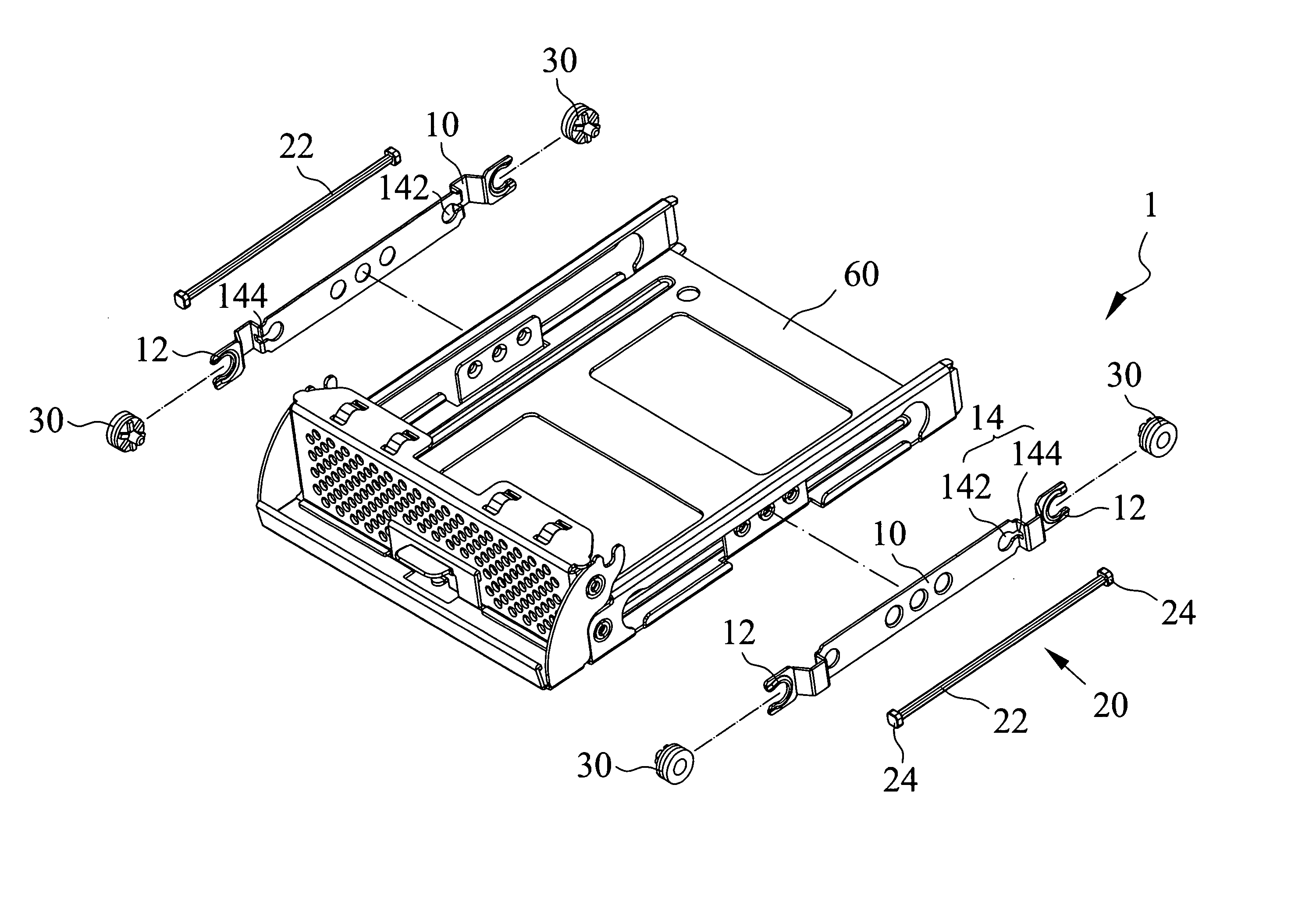 Quick-releasing structure for fastening a hard disk, and hard disk carrier and computer system using the same