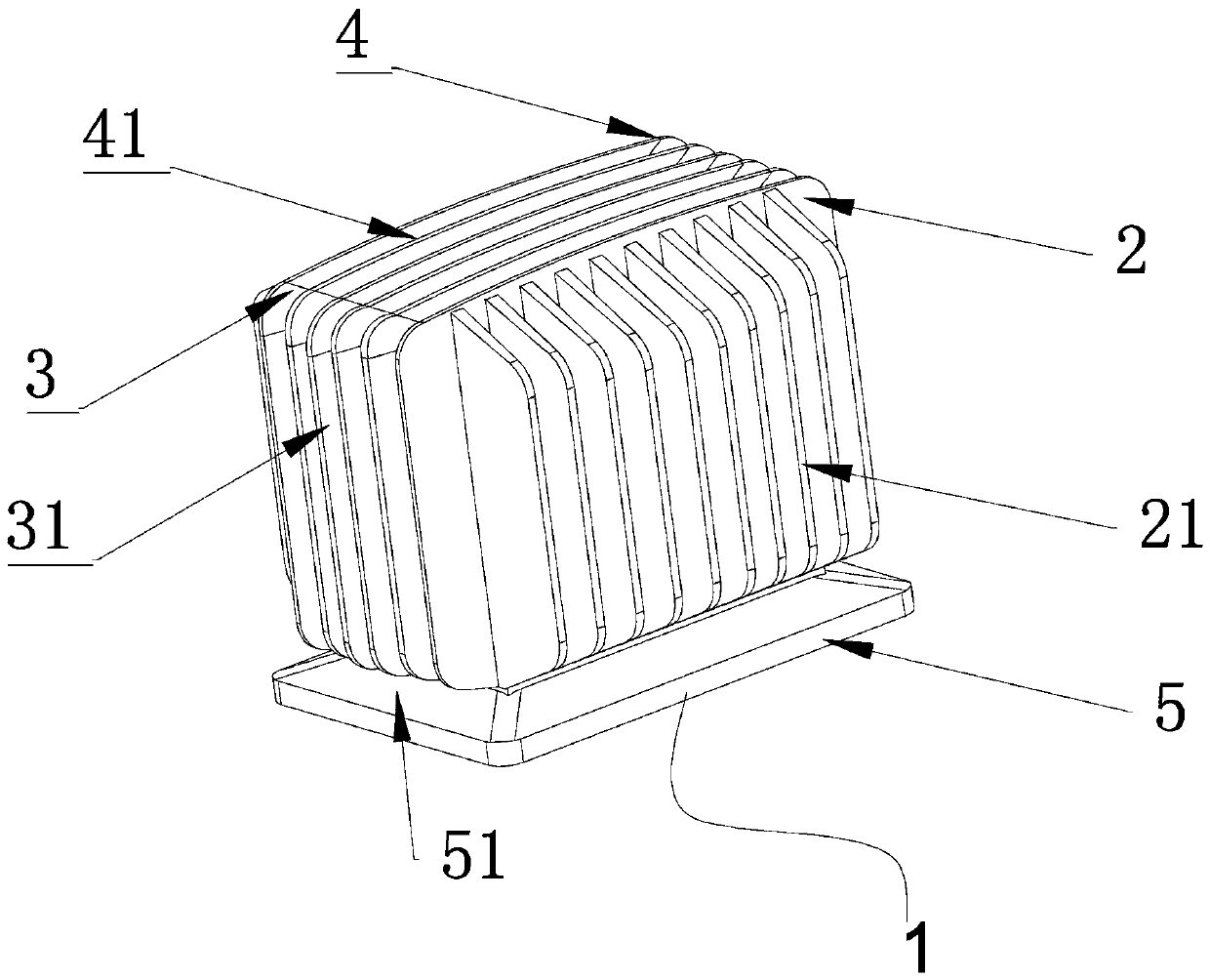 A wrapped heat sink and an inductance efficient heat dissipation structure