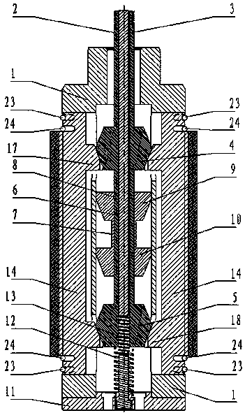 Three-expansion honing head for honing machine