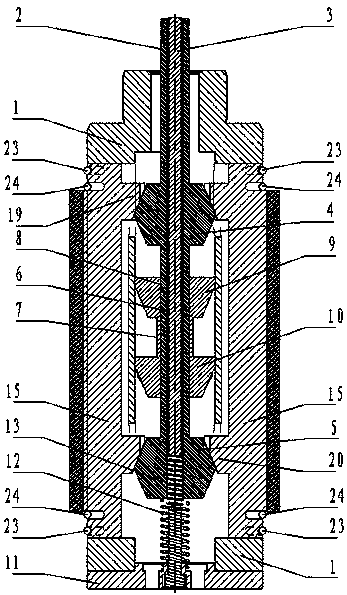 Three-expansion honing head for honing machine