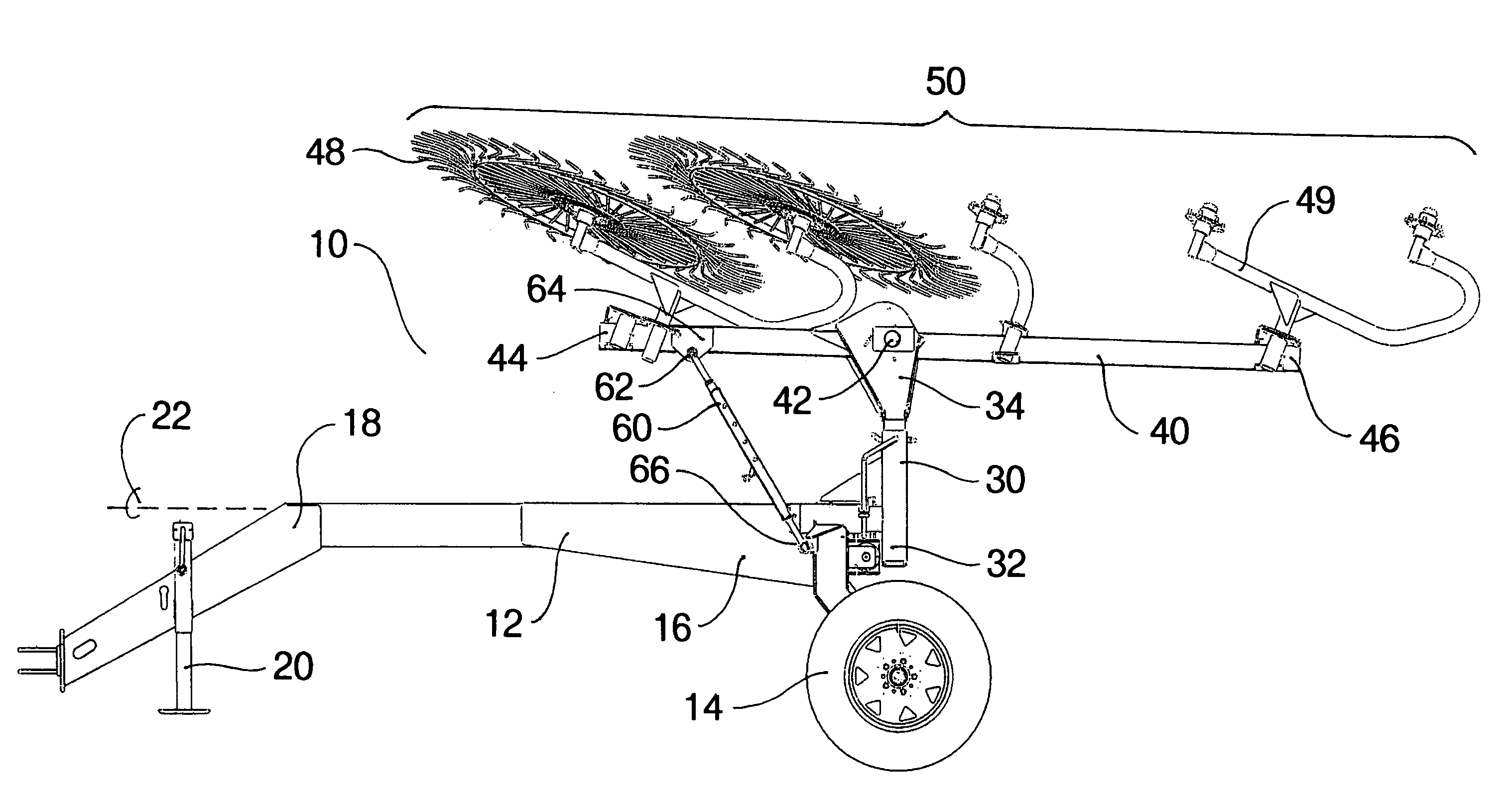 Adjustable hay rake