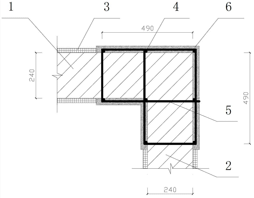 Method for increasing constructional column for brick masonry wall