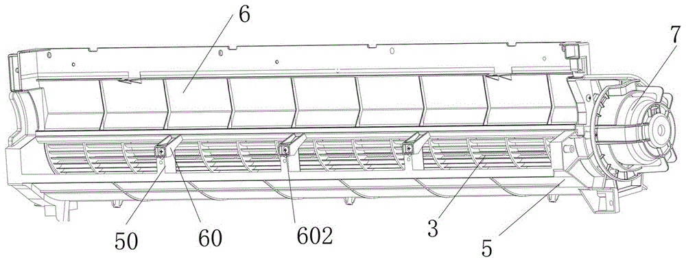 Cross-flow air flue device and vertical air conditioner thereof