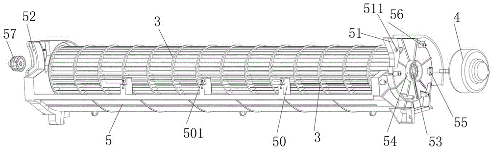 Cross-flow air flue device and vertical air conditioner thereof