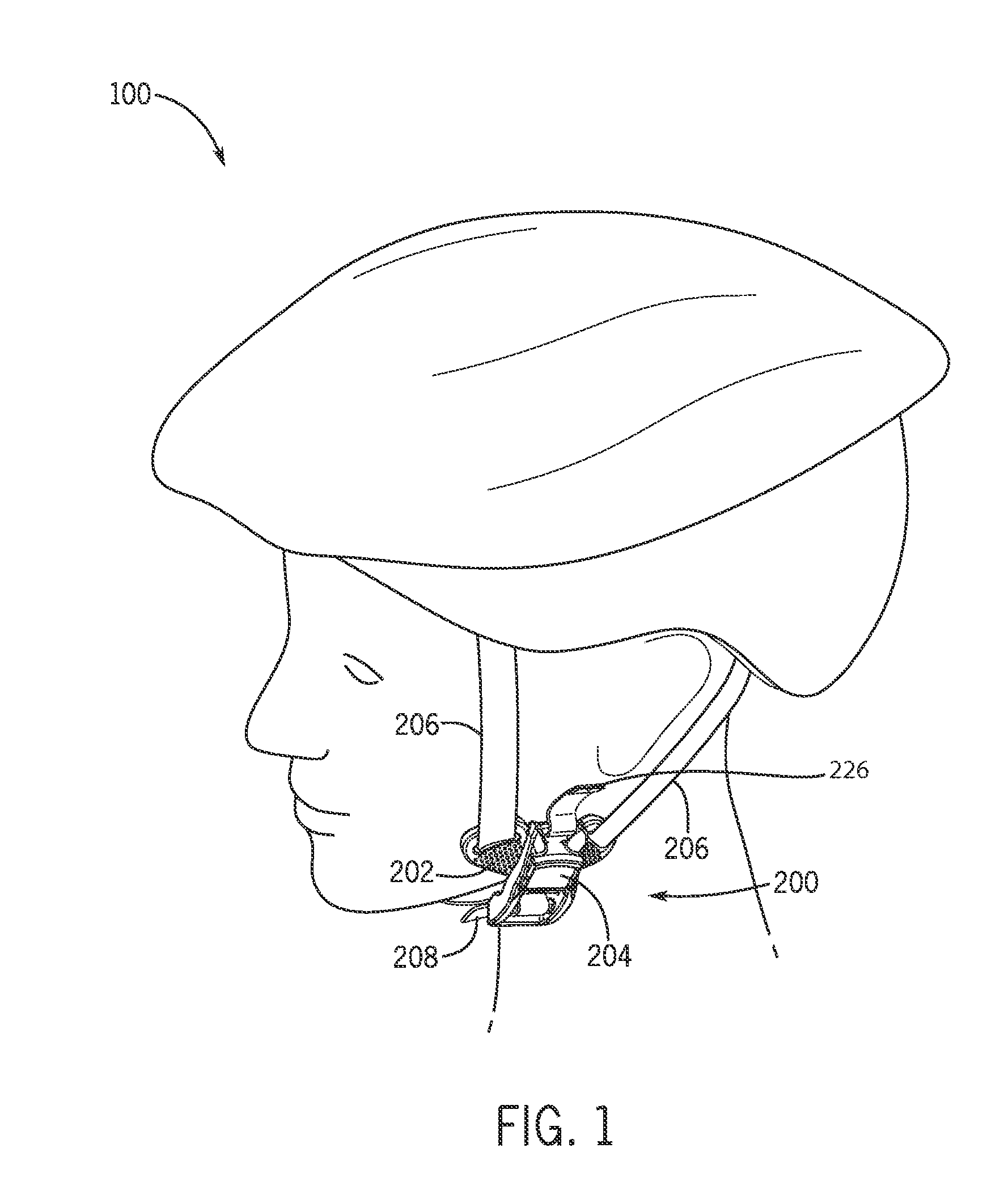 Helmet buckle with magnetic alignment