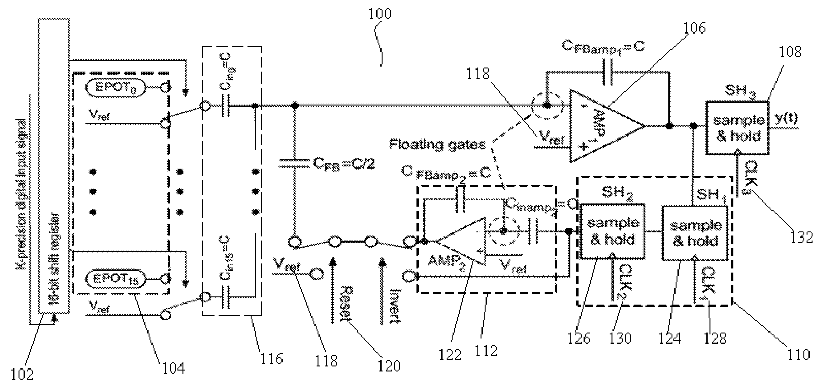 Reconfigurable mixed-signal VLSI implementation of distributed arithmetic