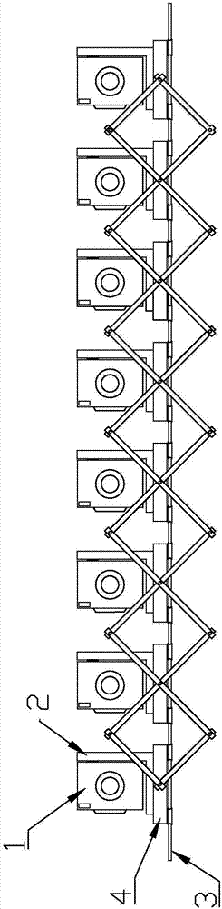 Multi-camera array shooting device with adjustable spacing