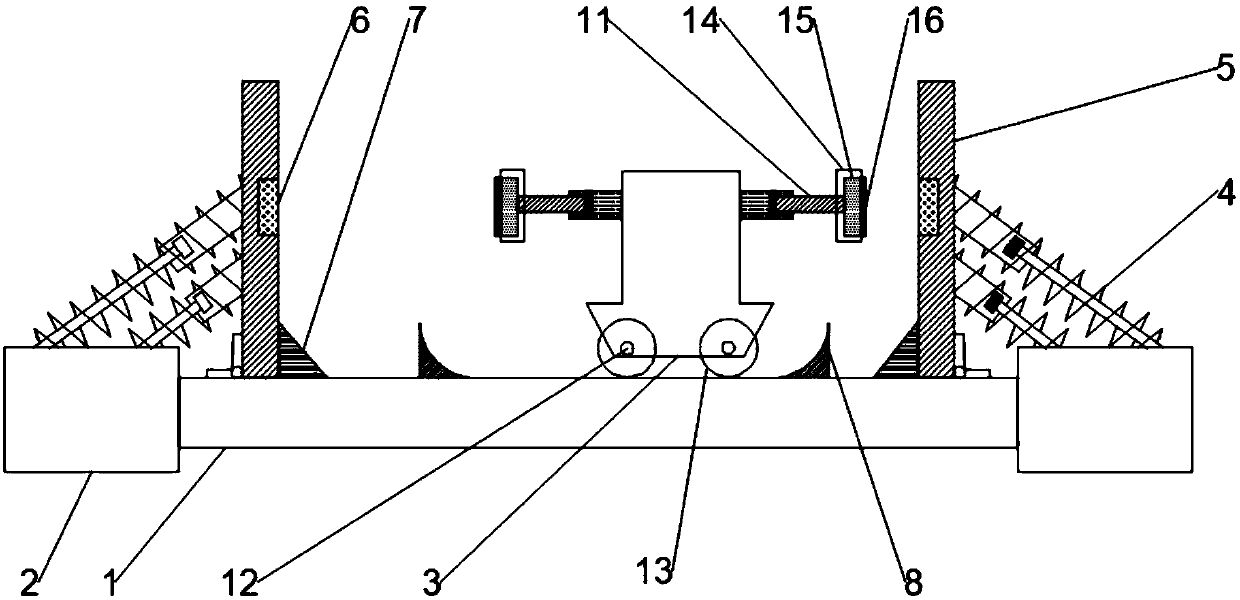 Trolley limiting buffer device of bridge crane