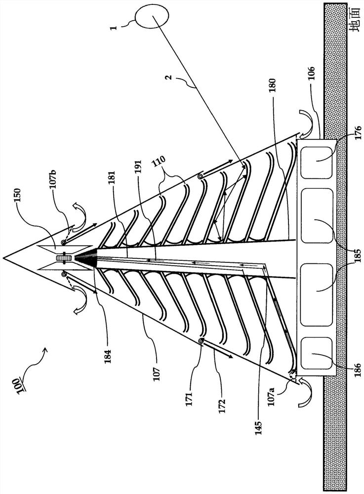 Solar energy collector having a tree structure