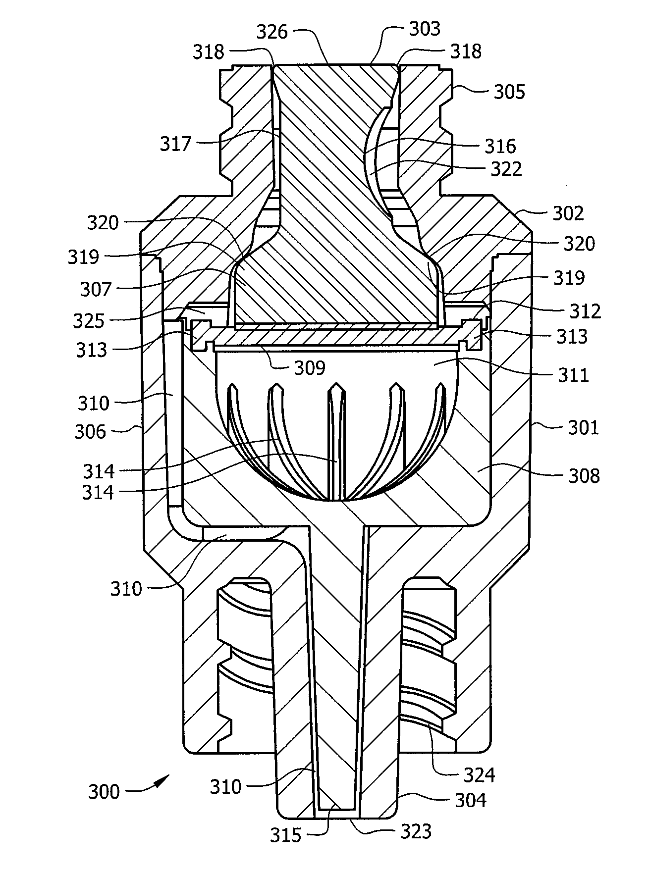 Luer activated medical connector having a low priming volume