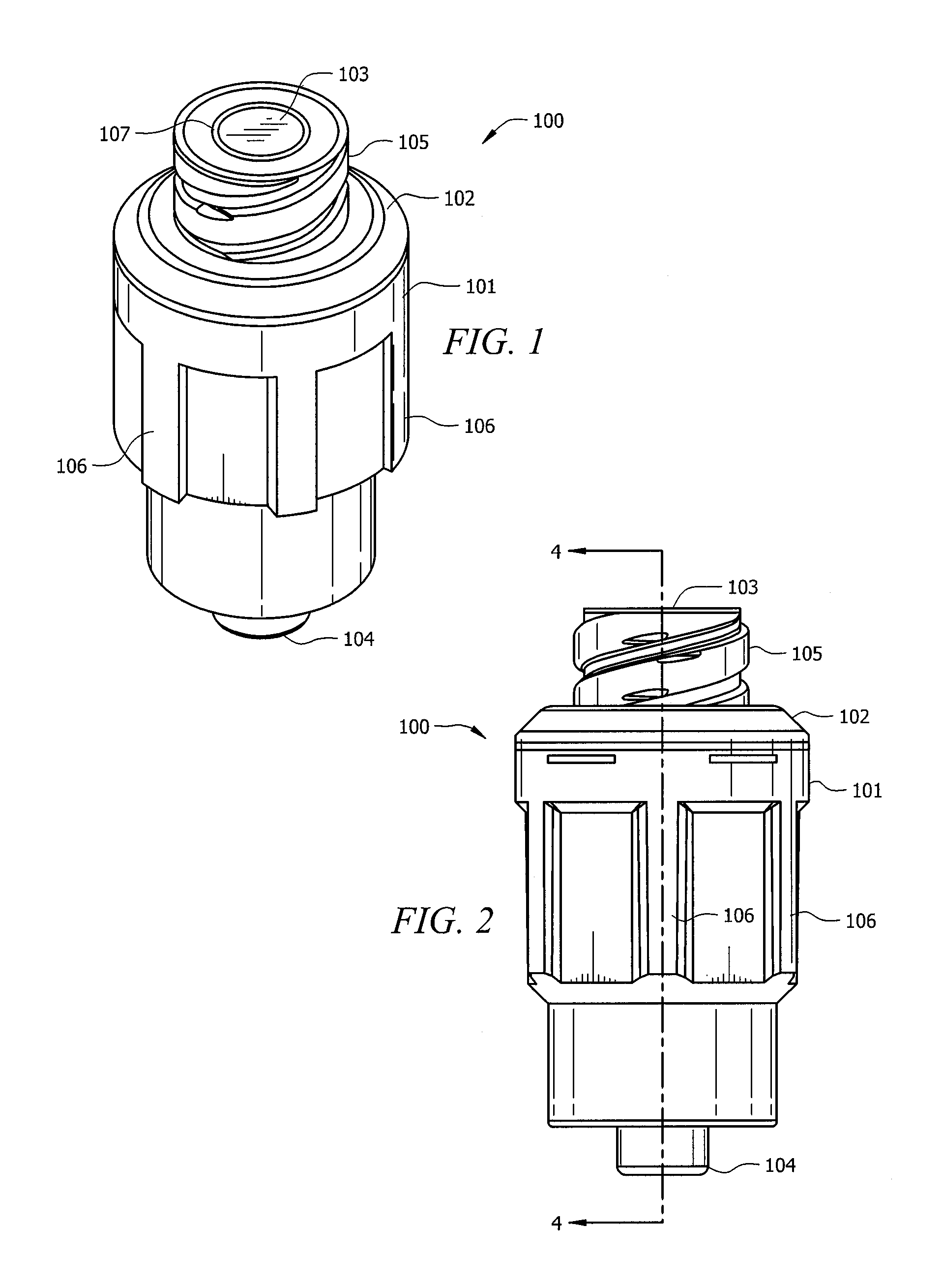 Luer activated medical connector having a low priming volume