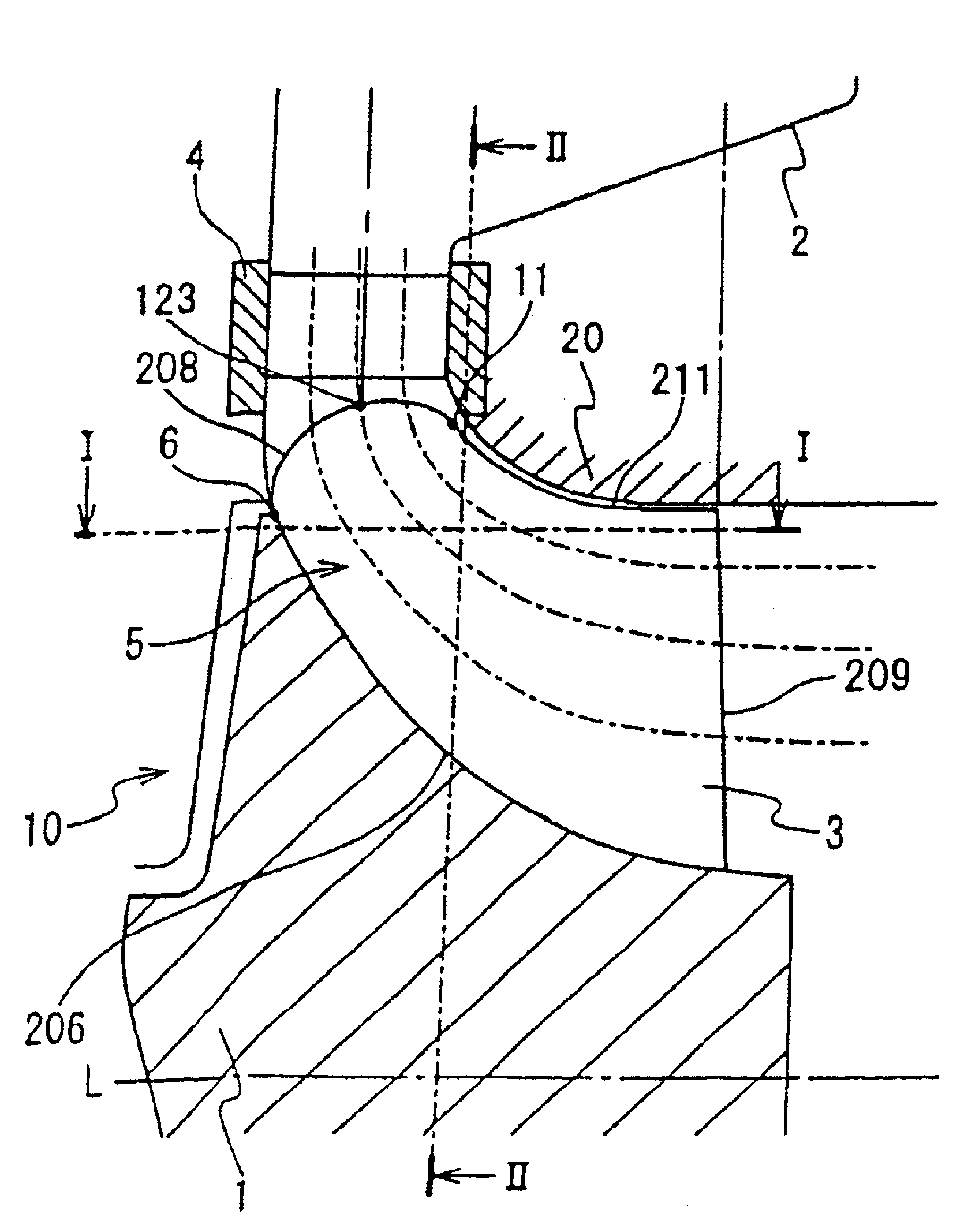 Mixed flow turbine and mixed flow turbine rotor blade