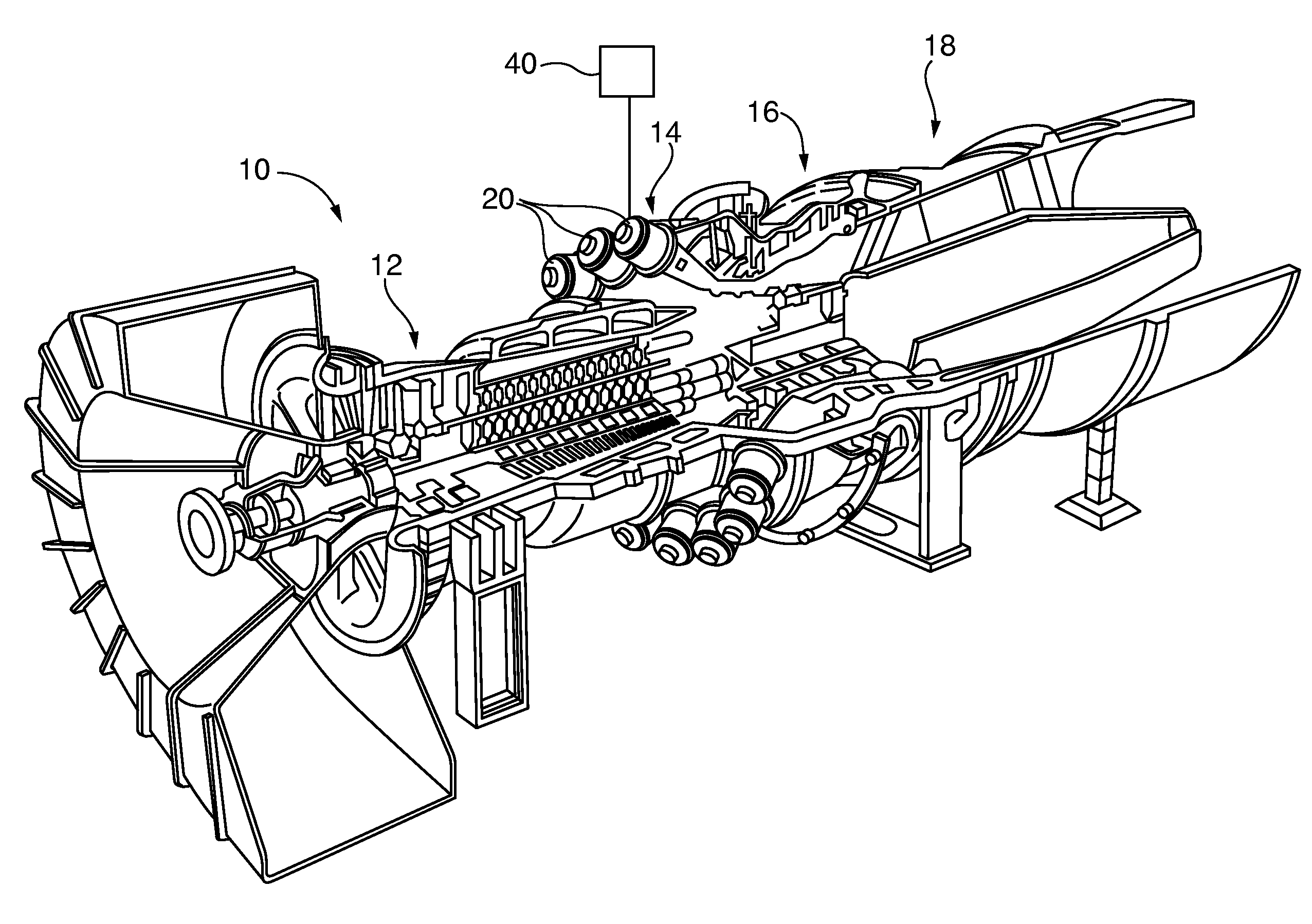 Active measurement of gas flow velocity or simultaneous measurement of velocity and temperature, including in gas turbine combustors