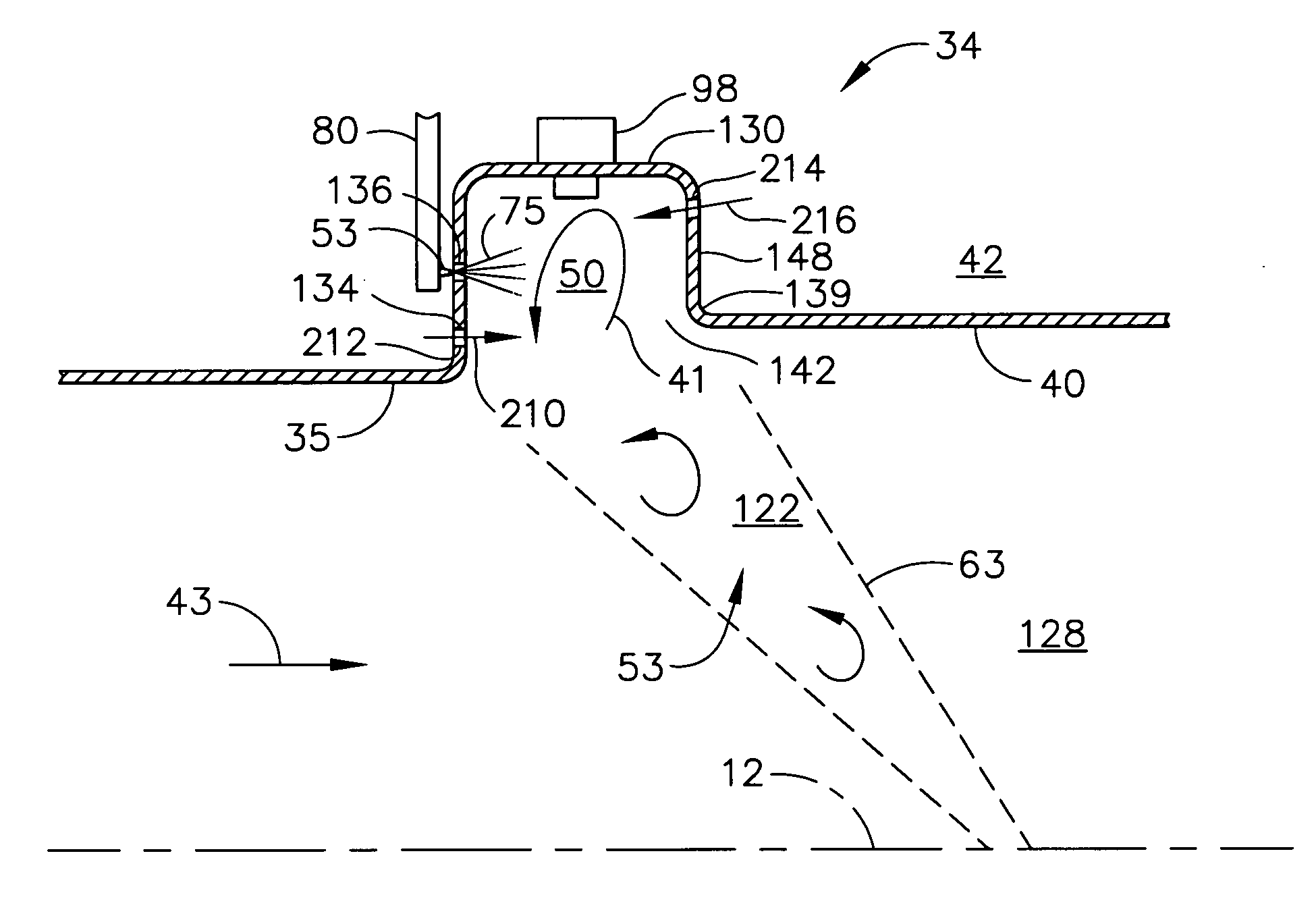 Trapped vortex cavity afterburner