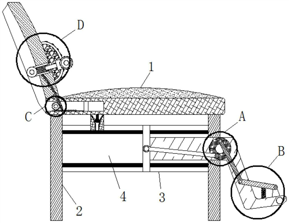 A lumbar muscle massage office chair based on leg muscle exercise