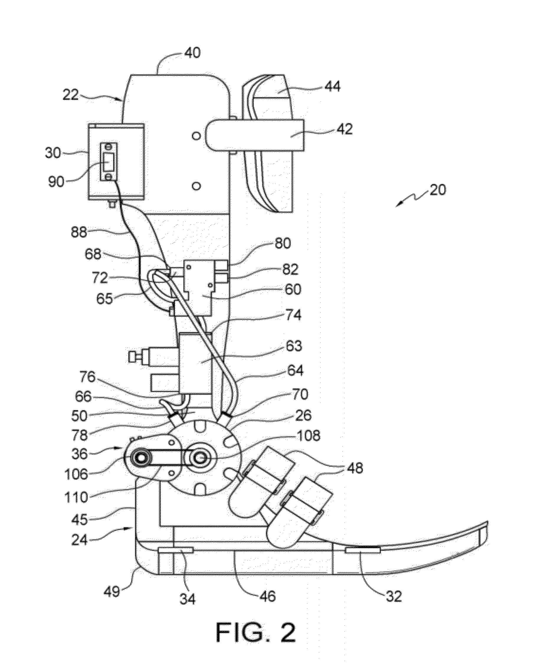 Portable active pneumatically powered ankle-foot orthosis