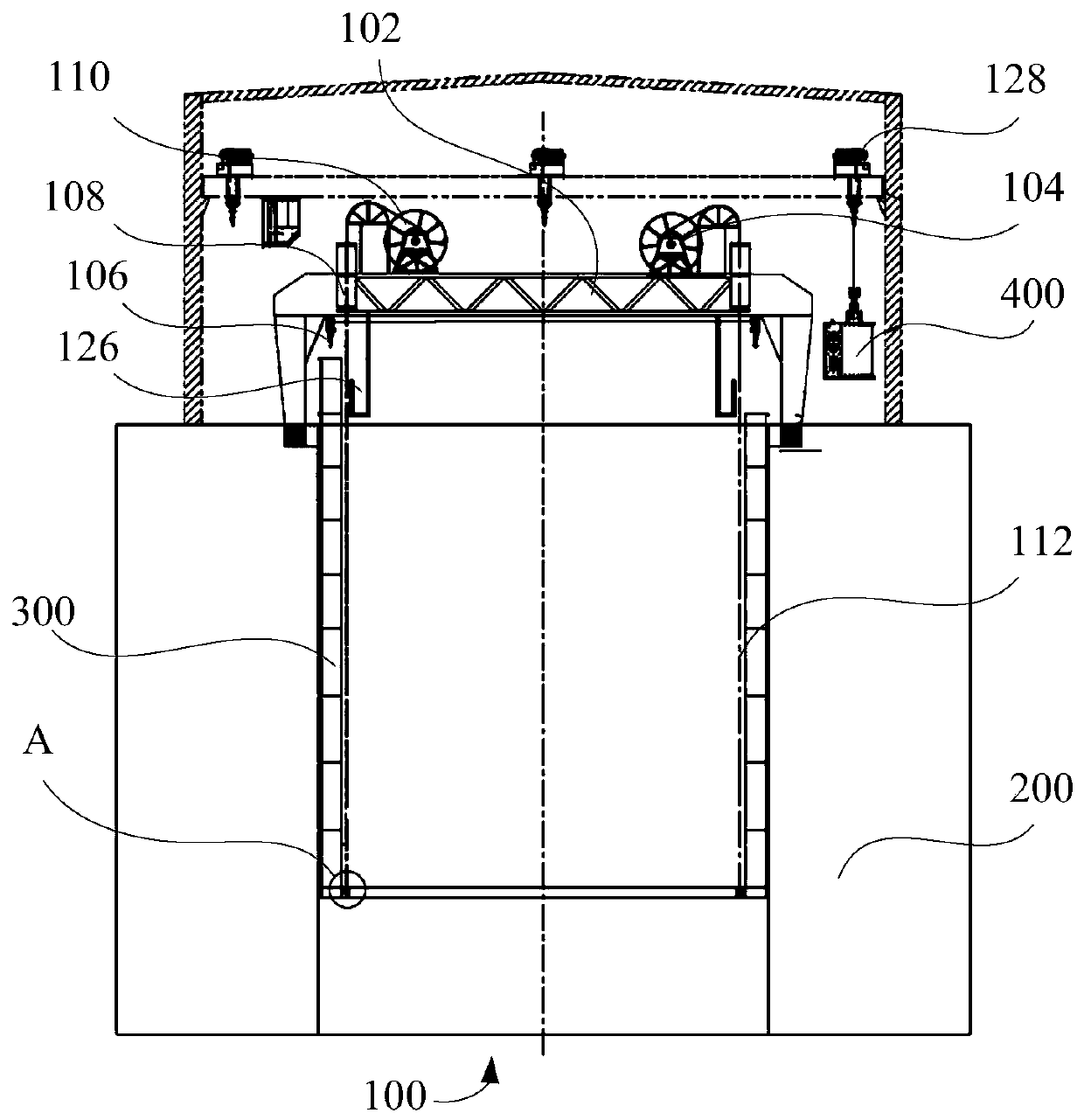 Barrel body hoisting equipment