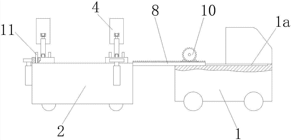 Separating type transport vehicle for auxiliary winding machine