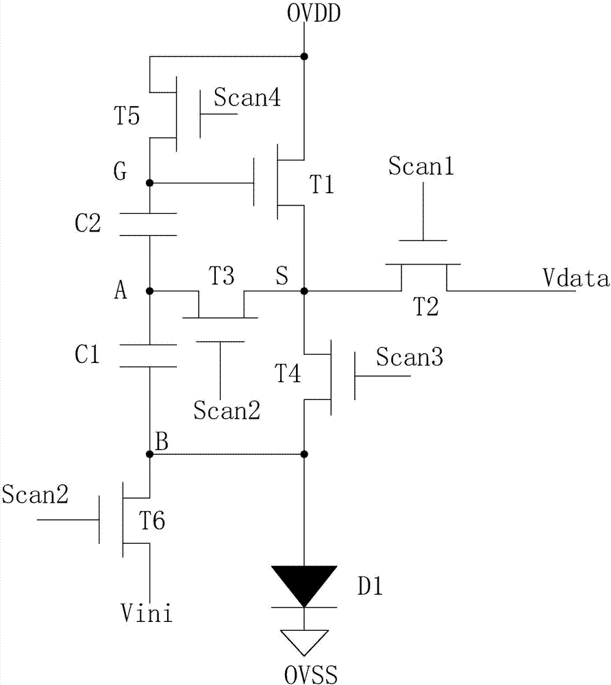 Active matrix organic light emitting diode (AMOLED) pixel driving circuit and pixel driving method