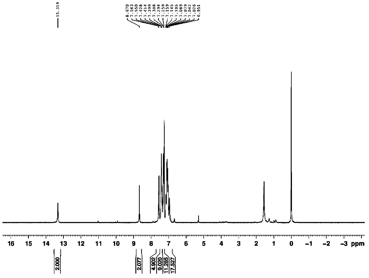 O-hydroxyl-imidogen containing all-conjugated visible light sensitizer with Y-shaped structure and synthesis thereof