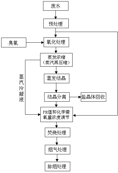 High-concentration organic salt-containing wastewater treatment method adopting steam recompression technology