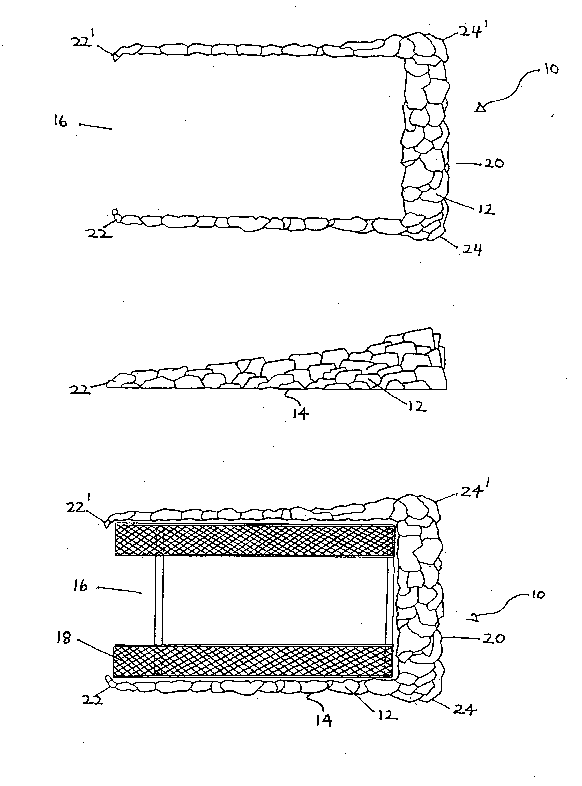 Method and composition for car ramp concealing fiberglass artificial geological rock formation