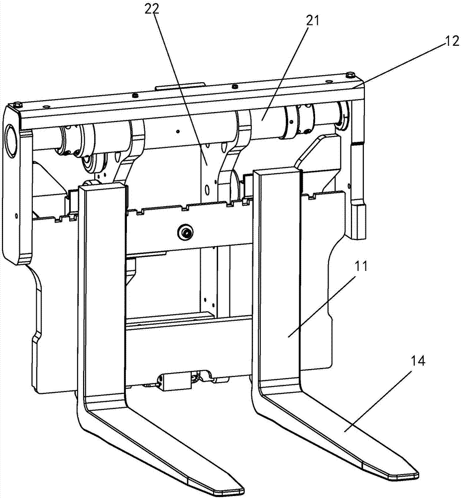 Automatic leveling device and method for forward moving type forklift truck