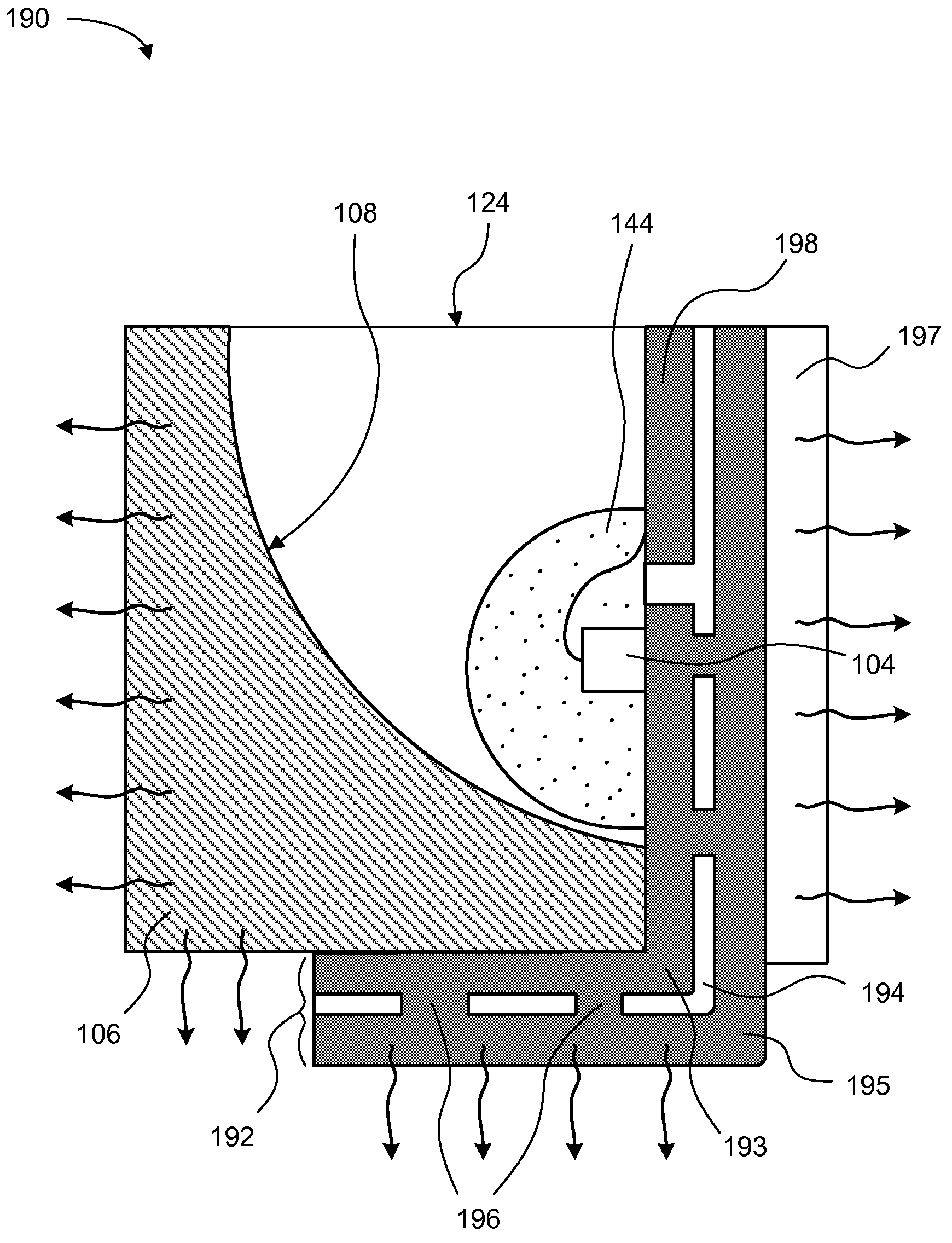 Indirect lighting device for light guide illumination