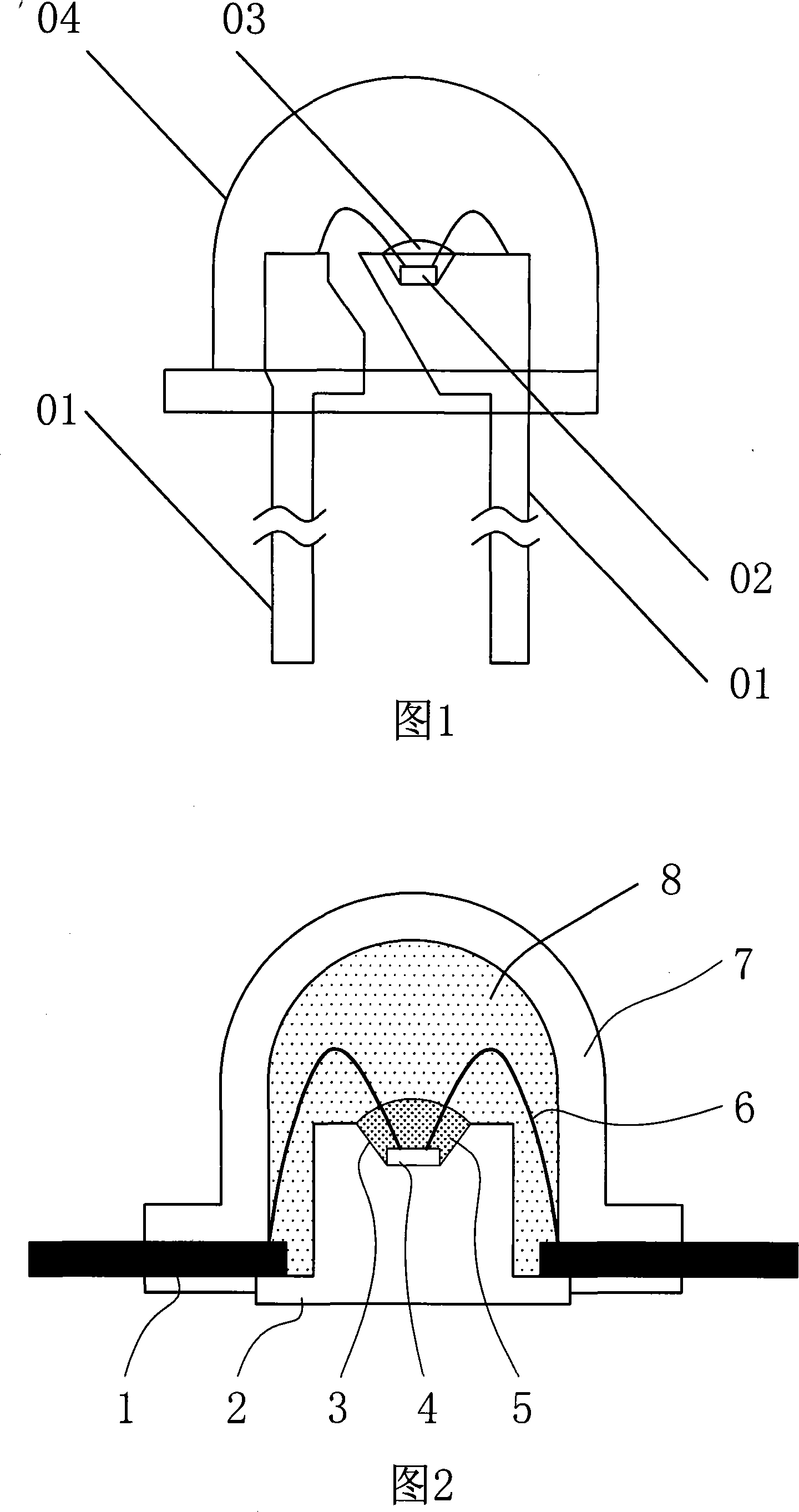 Bidirectional luminescent heat radiation LED