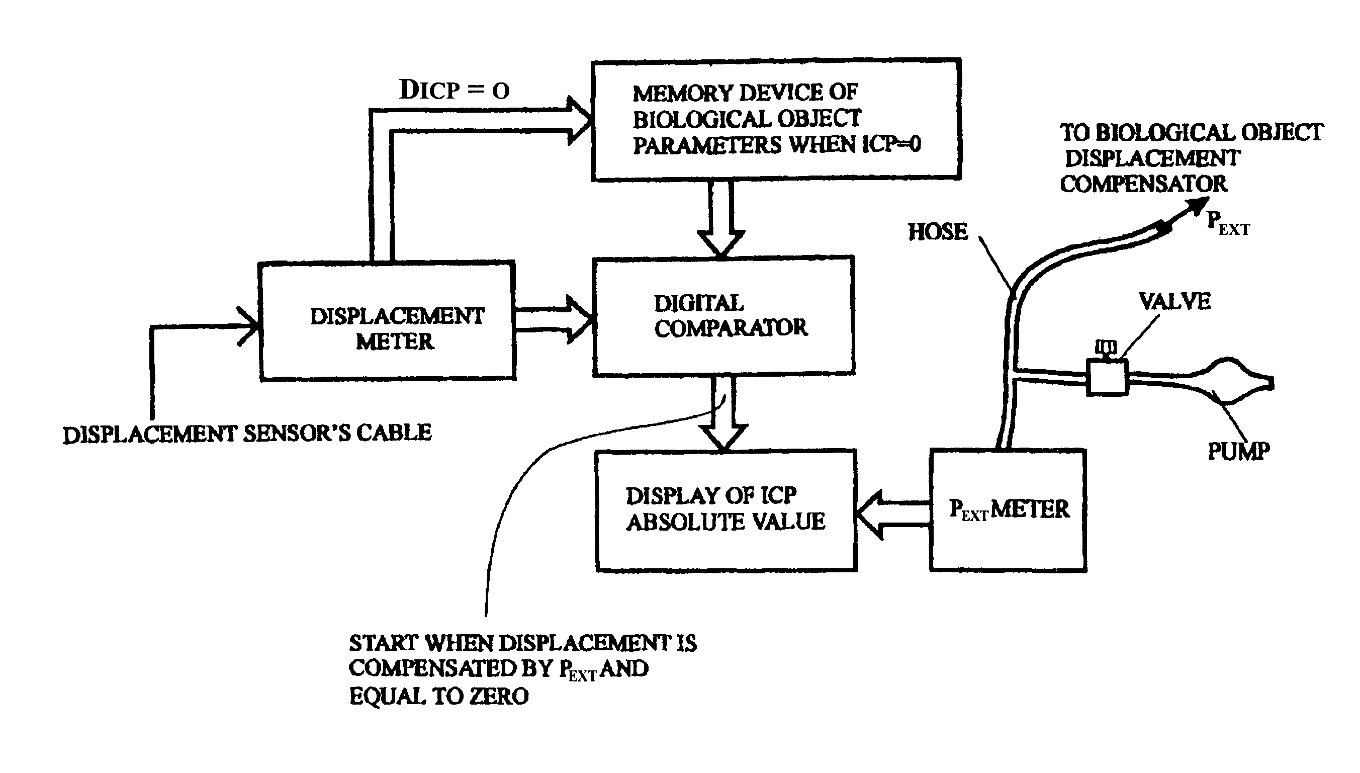 Method and apparatus for noninvasive determination of the absolute value of intracranial pressure