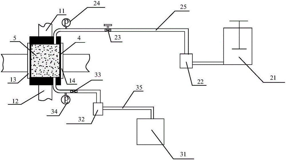 Three-dimensional stress fluid coupling grouting test system and method