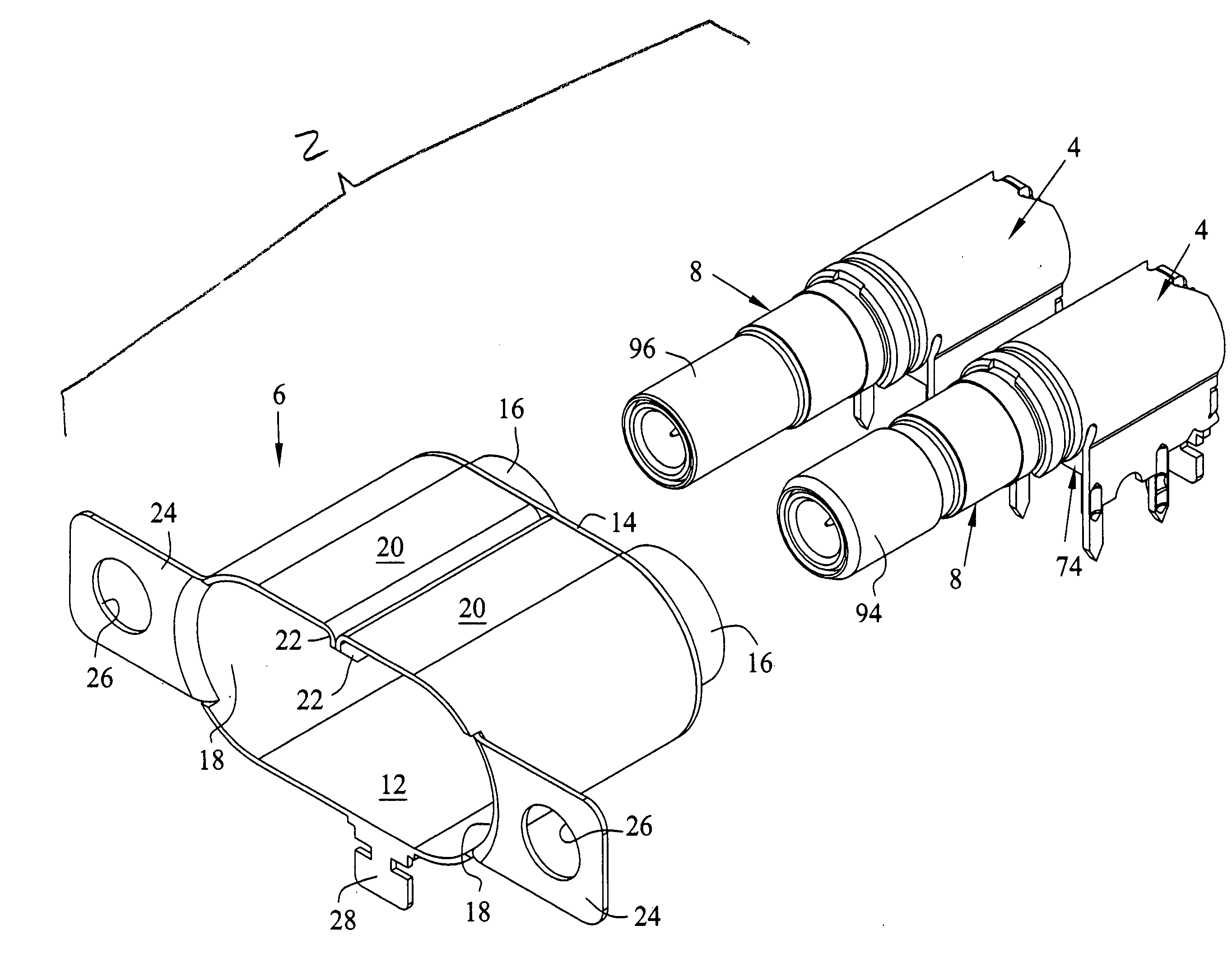 Shielded electrical jack connector